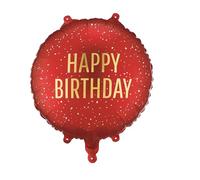 PartyDeco Palloncino in pellicola Happy Birthday Rosso scuro – Compleanno bambini/adulti – Elio