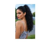 18Inch Synthetic Long Curly Ponytail with Elastic Hair Rope Daily Use Party Hair Accessories per l'uso quotidiano(1B)