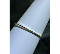 18k Oro Argento Sterling Arcobaleno Zaffiro Sottile Braccialetto Tennis 7 "