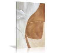 18meng Art Quadri astratti su tela marrone bianco minimalista moderna geometrica nordica su tela soggiorno camera da letto decorazione da parete 100 x 60 cm con cornice