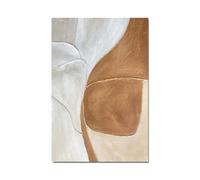 18meng Art Quadri astratti su tela marrone bianco minimalista moderna geometrica nordica su tela soggiorno camera da letto decorazione da parete 180 x 90 cm, senza cornice