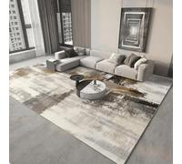 18meng Art Tappeto da soggiorno 120 x 160 cm marrone bianco astratto design moda a righe tappeti per soggiorno camera da letto sala da pranzo corridoio tappeto rettangolare lavabile in lavatrice