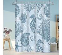 18meng Art Tenda da doccia 90 x 200 cm, impermeabile, lavabile, antimuffa, in poliestere, effetto 3D, effetto oceano, shower curtains in tessuto di poliestere, per bagno, vasca da bagno con 12 anelli