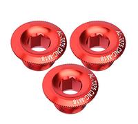18mm Asse Albero Vite Dado in Lega di Alluminio, 3 Pezzi, Accessorio Pedivella Bici, Leggero e Resistente - Diversi Colori, Facile Installazione, Ideale per Guarniture Bicicletta (18mm rosso 3 pezzi
