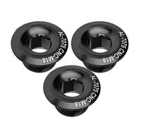 18mm Asse Albero Vite Dado in Lega di Alluminio, 3 Pezzi, Accessorio Pedivella Bici, Leggero e Resistente - Diversi Colori, Facile Installazione, Ideale per Guarniture Bicicletta (18mm nero 3 pezzi