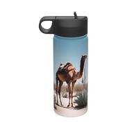18oz Desert cute cammello sport isolato bottiglia di acqua, in acciaio inox paglia bottiglia d'acqua per il campeggio fitness escursionismo all'aperto