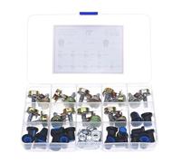 18Pcs 3Pin WH148 Single Potentiometer Kit B1K 5K 10K 20K 50K 100K 500K 1M with knobs Single potentiometer set Shaft Nuts ICXLPMC