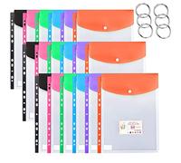 18pcs Cartelline Portadocumenti A4 Buste Plastica con Bottone a Etichetta Trasparenti Cartelle Porta Documenti Archivio Cartella Portafogli per Ufficio Scuola Documento Organizer 6 Colori