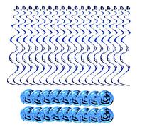 18pcs Decorazioni Feste Appendere a Spirale, Decorazioni Soffitti a Spirale Blu, Riutilizzabili Stelle Filanti a Spirale, Ghirlanda a Spirale per Baby Shower,Matrimonio,Natale,Forniture Bomboniere