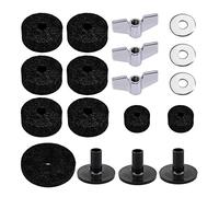 18Pcs Feltri Stand Feltro Maniche Con Base Ala & Rondella Per Tamburo Nero Per Set Feltri E Maniche Rondella Set Parti di Ricambio