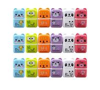 18PCS Gomma da cancellare per matita carina, gomma da cancellare rettangolare colorata con rullo a tema animale del fumetto, gomme da cancellare per matita per ufficio scolastico