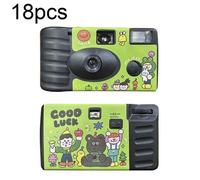 18pcs Green Good Luck Retro Film Camera Adesivi decorativi per cartoni animati i
