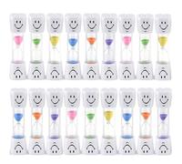 18PCS Orologio a Clessidra Colorato, 3 Minuti Carino Faccina Sorridente Bambini Timer per Giochi in Classe Casa Ufficio, Timer per Spazzolino da Denti Sorridente per Cucina Cucina, Decorazione