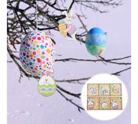 18pcs Pasqua coniglio forma ornamento in legno coniglio statua pendente