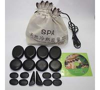 18PCS Pietre da Massaggio Nere Naturali Hot Spa Rock Basalto Pietre da Massaggio Riscaldatore per Pietre Hot Stone Massage Warmer