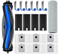 18Pcs Ricambi Compatibile con Ecovacs Deebot X9 PRO Omni/ X9/ X11 Omnicyclone/ X11 PRO Omni Aspirapolvere Accessori 1 Spazzola Principale, 6 Sacchetti, 4 Filtri, 6 Spazzole Laterali, 1 Panni Roller