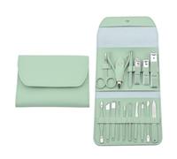 18PCS/Set Nail Clippers Scissors Pliers Ear Spoon Stainless Steel Green Nail Beauty Cutting Trimmers Manicure Tools,12pcs (16pcs)