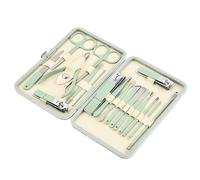 18PCS/Set Nail Clippers Scissors Pliers Ear Spoon Stainless Steel Green Nail Beauty Cutting Trimmers Manicure Tools,12pcs (18pcs)