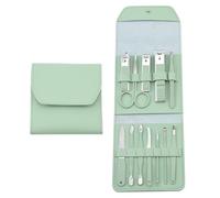 18PCS/Set Nail Clippers Scissors Pliers Ear Spoon Stainless Steel Green Nail Beauty Cutting Trimmers Manicure Tools,12pcs (12pcs)