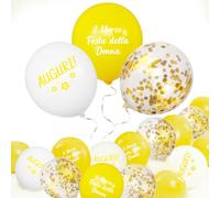 18pz Palloncini Gialli Festa della Donna 8 Marzo, Mimose Decorazione Addobbi Festa delle Donne Casa Negozio Ufficio Allestimento