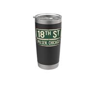 18th Street Pilsen Chicago Quartiere Orgoglio Illinois Bicchiere termico in acciaio inox doppia parete