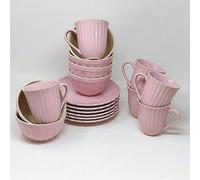 18tlg Servizio da Caffè Piatti, Tazze + Conchiglie Mynte Inglese Rosa Ib LAURSEN