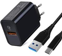 18W Caricabatterie Ricarica Rapida Caricatore USB per Xiaomi Redmi Note 8/8 Pro/8T/9/9 Pro/10/10 Pro/11/11S/12/13/13 Pro 5G/14T,Redmi 14C 14R 13C 12 10C 9 9t A3,Xiaomi Mi 9 10 11 lite, Poco X3 X6