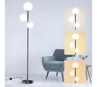 18W Lampada da Terra Salotto, Piantana Moderna con 3 Temperature di Colore, Lampada Alta con Interruttore a Pedale | 3 Lampadine G9 | 3 Paralumi, Lampade per Camera da Letto, Soggiorno, Ufficio