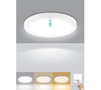 18W Plafoniera con Sensore di Movimento,3000K-6000K Lampada con Sensore di Movimento,1800LM Plafoniera LED Soffitto con Funzione di Memoria,Ø23CM Plafoniera Soffitto per Balcone Corridoio Scale