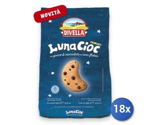 18x Multipack Divella Biscotti Ottimini Lunacioc Grunchy Gr350