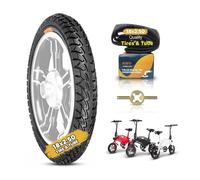 18x2.50 62-355 Pneumatico e Camera d'Aria per Bici Elettrica, 18x2.5 Pneu con Camera, Valvola Inclinata, Compatibile con 64-355, per E-Bike, Scooter Pieghevole