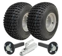 18x9.50-8 Atv Quad Rimorchio Kit Nodoso Ruote Mozzo & Stub Assi Hitch 204kg Load
