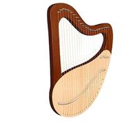19/09/21 Stringhe Lyre Harp con Chiave di Sintonia Borsa di Stoccaggio Panno di Pulizia, Arpa Lira Principiante In Mogano, Arpa a Leva concerto(21-string-box style-brown)