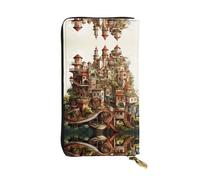 (19,1 x 10,4 cm) Pochette lunga, Dream Castle, portafoglio in pelle con cerniera con scomparti multipli, grande capacità, un buon regalo per gli amici
