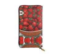(19,1 x 10,4 cm) Pochette lunga, grazioso portafoglio in pelle con cerniera fragole con scomparti multipli grande capacità, un buon regalo per gli amici