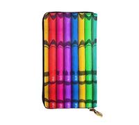 (19,1 x 10,4 cm) Pochette lunga, pastelli colorati con cerniera portafoglio in pelle con scomparti multipli grande capacità, un buon regalo per gli amici
