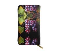 (19,1 x 10,4 cm) Pochette lunga, portafoglio in pelle con cerniera Fresh Grapes con scomparti multipli grande capacità, un buon regalo per gli amici