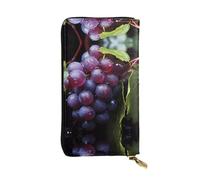 (19,1 x 10,4 cm) Pochette lunga, portafoglio in pelle con cerniera Fresh Grapes con scomparti multipli grande capacità, un buon regalo per gli amici