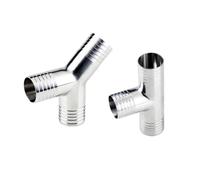 19 25 32 38 45 51 57 63 76 Mm SUS 304 Stainless Steel Hose Tail Y T Shape 3 Ways Pipe Fitting Connector(Tee 38mm)