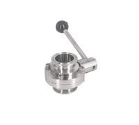 19/25/32/38/45/51 mm tubo OD x 1,5" 2" tri morsetto valvola a farfalla sanitaria SUS 304/316L in acciaio inossidabile Homebrew (19 mm, SUS304_MID- Duty (6 bar))