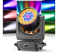 19 LED 285W Wash Zoom Teste Mobili, RGBW 4 in 1 Focus Dye Palco Luce con Striscia di Luce per Partito Concerto Natale Matrimonio Celebrazioni
