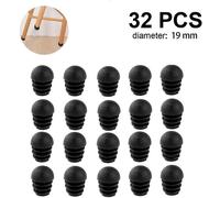 (19 mm - Nero) Tappi terminali per tubi rotondi, confezione da 32 tappi terminali per tubi, tappo terminale