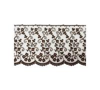 19 Mt Pezza Passamaneria Merletto Pizzo Tulle Ricamo Fiorellini Smerlato Alto 7