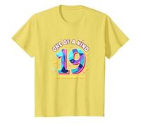 19 & One of a Kind Compleanno Celebrazione Maglietta, Bambini, Limone, 12 Anni