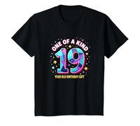 19 & One of a Kind Compleanno Celebrazione Maglietta, Bambini, Nero, 12 Anni