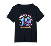 19 & One of a Kind Compleanno Celebrazione Maglietta, Donna Plus-Size, Nero, 5X
