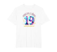 19 & One of a Kind Compleanno Celebrazione Maglietta, Uomo Taglie Grandi, Bianco, 5X Tall