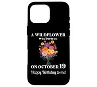 19 ottobre Nascita Fiore Calendula Cosmo Bouquet Compleanno Custodia per iPhone 16 Pro Max