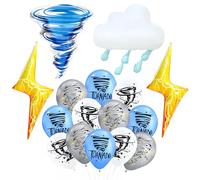19 palloncini tornado TwoNado decorazione per il secondo compleanno per ragazzi, decorazioni per feste con tornado, nuvole di pioggia, fulmini e palloncini in lattice stampati per compleanno di