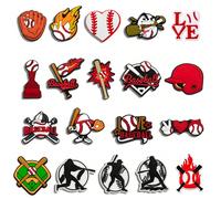 19 pezzi a tema Baseball, con vari motivi a tema baseball, scritte in inglese sul baseball e altri grafici in movimento, creatività unica per creare un'arte esclusiva per i piedi, abbellire il momento